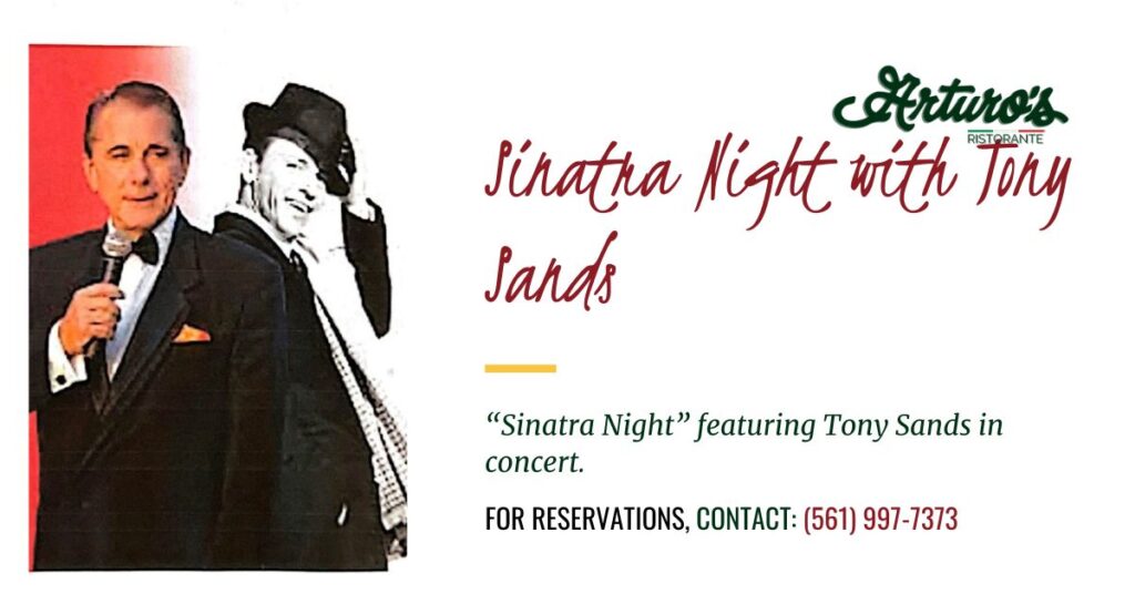 Arturos Restaurant Event Cover Photo of Sinatra Night featuring Tony Sands - Arturo's Restaurant Arturos Restaurant Event Cover Photo of Sinatra Night featuring Tony Sands