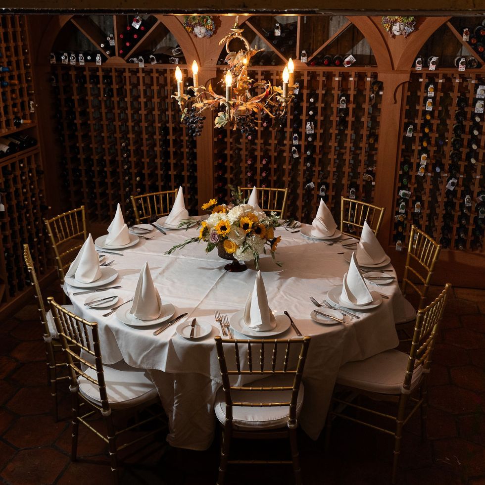 Photo of Arturos Restaurant Wine Cellar and Dining Table in Boca Raton Florida